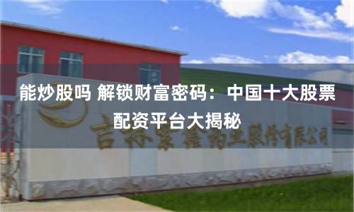 能炒股吗 解锁财富密码：中国十大股票配资平台大揭秘